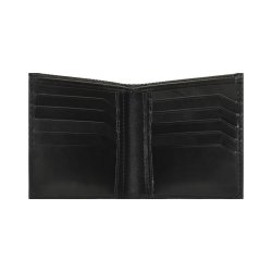 Belsac sort tofløjet herrepung i skind med plads til kort, mønter og sedler