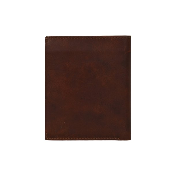 Belsac brun tofljet herrepung i skind med plads til bde mnter, kort og sedler