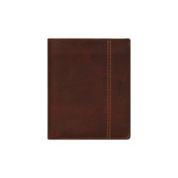 Belsac brun tofljet herrepung i skind med plads til bde mnter, kort og sedler