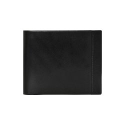 Belsac sort tofljet herrepung i skind med plads til kort, mnter og lynlsrum til sedler