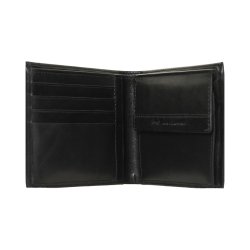 Belsac sort tofljet herrepung i skind med plads til kort, mnter og sedler