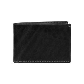 Kristian, Belsac sort tofl�jet herrepung i skind med kontrast stikninger og plads til m�nter og kort