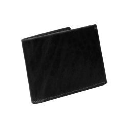 Kristian, Belsac sort tofljet herrepung i skind med kontrast stikninger og plads til mnter og kort