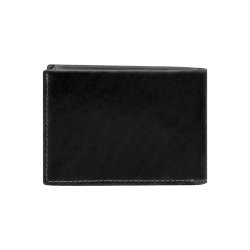 Kristian, Belsac sort tofljet herrepung i skind med kontrast stikninger og plads til mnter og kort