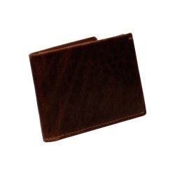 Kristian, Belsac cognac tofljet herrepung i skind med kontrast stikninger 