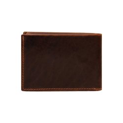 Kristian, Belsac cognac tofljet herrepung i skind med kontrast stikninger 