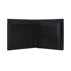 Belsac sort tofljet herrepung i skind med plads til mnter og kort