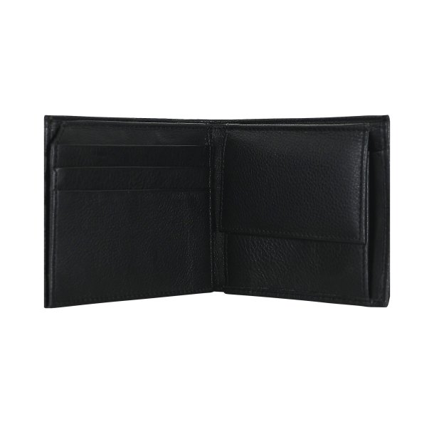 Belsac sort tofljet herrepung i skind med plads til mnter og kort