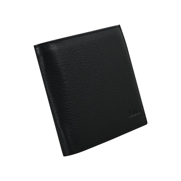 Belsac sort tofljet herrepung i skind med plads til mnter og kort