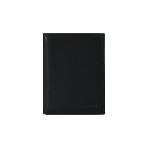 Belsac sort tofl�jet herrepung i skind til kort og lynl�srum til m�nter