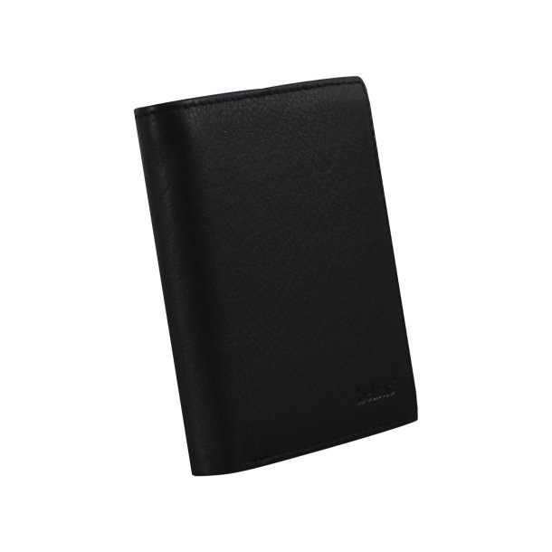 Belsac sort tofljet herrepung i skind til kort og lynlsrum til mnter