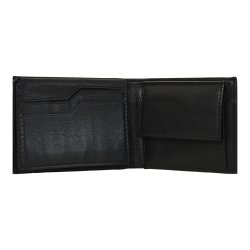 Belsac sort mindre tofljet herrepung i skind med plads til to kort, mnter og sedler