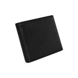 Belsac sort mindre tofljet herrepung i skind med plads til to kort, mnter og sedler