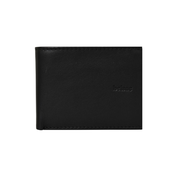 Belsac sort tofljet herrepung i skind med plads til kort, mnter og kort