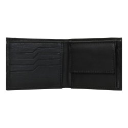 Belsac sort tofljet herrepung i skind med plads til kort, mnter og kort