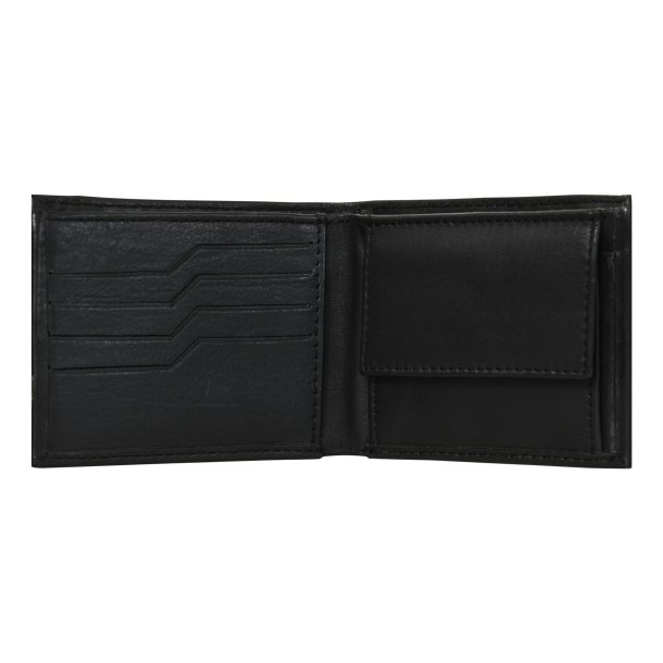 Belsac sort tofljet herrepung i skind med plads til kort, mnter og kort