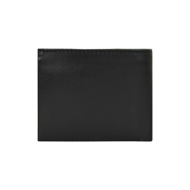 Belsac sort tofljet herrepung i skind med plads til kort, mnter og lynlsrum til sedler