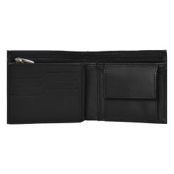 Belsac sort tofljet herrepung i skind med plads til kort, mnter og lynlsrum til sedler