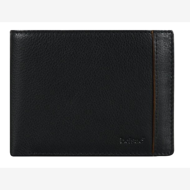 Belsac sort tofljet herrepung i skind med plads til kort, mnter og sedler