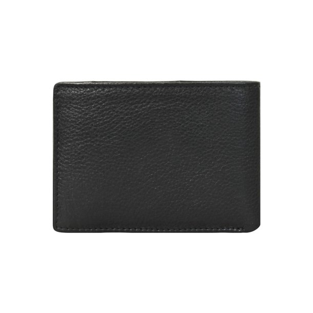 Belsac sort tofljet herrepung i skind med plads til kort, sedler og mnter. 