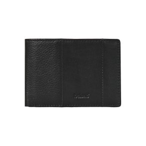 Belsac sort tofl�jet herrepung i skind med plads til kort, sedler og m�nter.