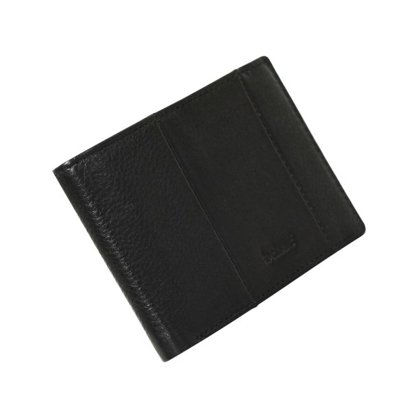 Belsac sort tofljet herrepung i skind med plads til kort, sedler og mnter. 