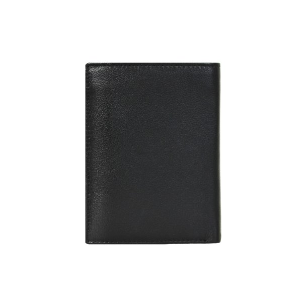 Belsac klassisk sort tofljet herrepung i skind til mnter, sedler og mange kort.