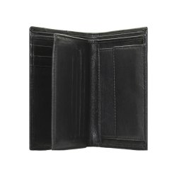 Belsac klassisk sort tofljet herrepung i skind til mnter, sedler og mange kort.