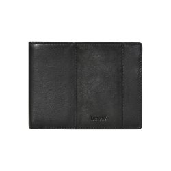 Belsac sort trefljet herrepung i skind med plads til kort, sedler og mnter. 