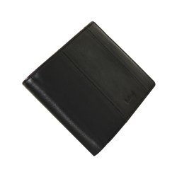 Belsac sort trefljet herrepung i skind med plads til kort, sedler og mnter. 