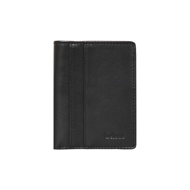 Belsac sort trefljet herrepung i skind med netlomme og plads til mnter, kort og sedler