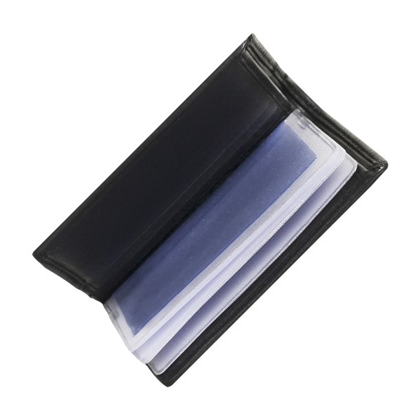 Belsac sort trefljet herrepung i skind med netlomme og plads til mnter, kort og sedler