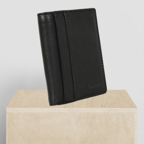 Belsac sort trefljet herrepung i skind med netlomme og plads til mnter, kort og sedler