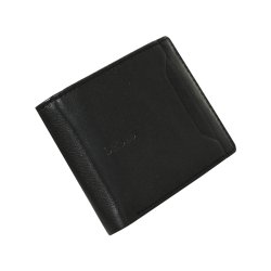 Belsac sort tofljet herrepung i skind med plads til kort, mnter, sedler, samt kortlomme p forside