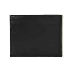 Belsac sort tofljet herrepung i skind med rd skind detalje og plads til kort, mnter og sedler