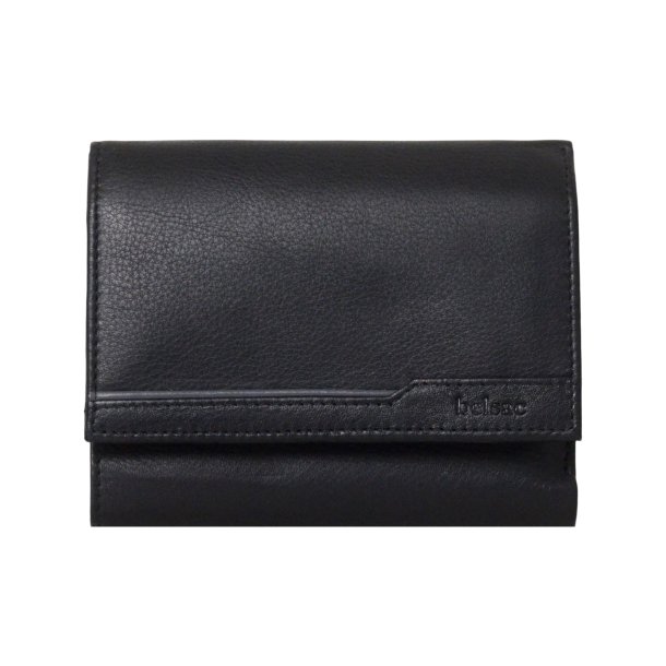 Belsac, sort herrepung i bldt lder med plads til flere kort og mnter