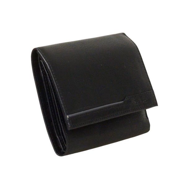 Belsac, sort herrepung i bldt lder med plads til flere kort og mnter