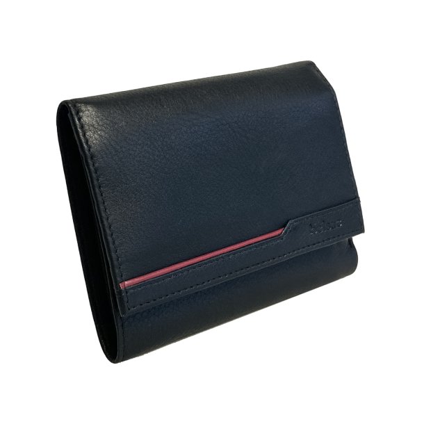 Belsac, sort herrepung i bldt lder med plads til flere kort og mnter