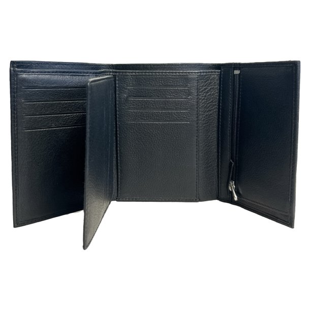 Belsac, sort herrepung i bldt lder med plads til flere kort og mnter