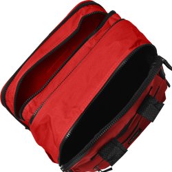 Belsac, rygsk rd i nylon med flere rum