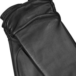 Belsac, lang skindhandske i sort med rynkeeffekt