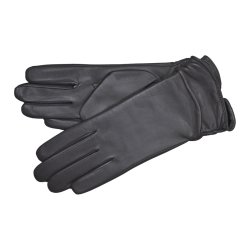 Belsac, lang skindhandske i gr med rynkeeffekt