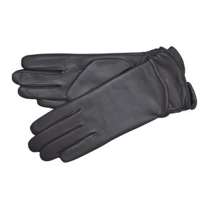 Belsac, lang skindhandske i gr� med rynkeeffekt