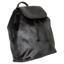 Minik, Belsac sort rummelig rygsk i skind/slskind med overslag