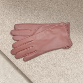 Belsac, glat skindhandske i rosa med touch