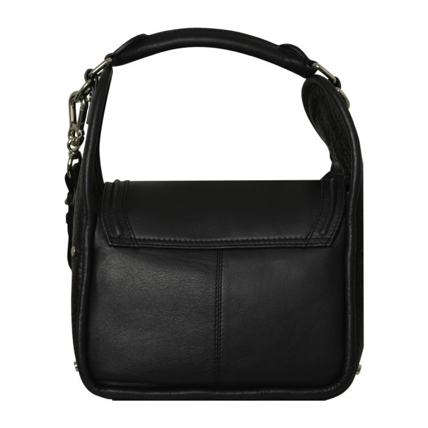 Ayako, Belsac sort skuldertaske i skind med stort rum og flotte detaljer
