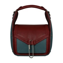 Ayako, Belsac mørk rød/blå skuldertaske/crossbody i skind med stort rum og flotte detaljer