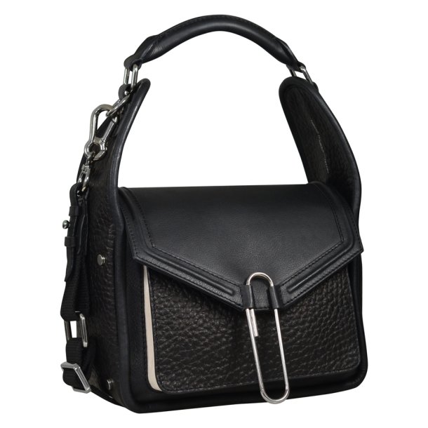 Ayako, Belsac sort skuldertaske i skind med stort rum og flotte detaljer