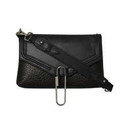 Masami, Belsac sort crossbody i skind med overslag og fine detaljer