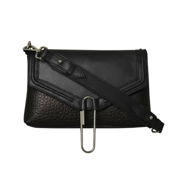 Masami, Belsac sort crossbody i skind med overslag og fine detaljer